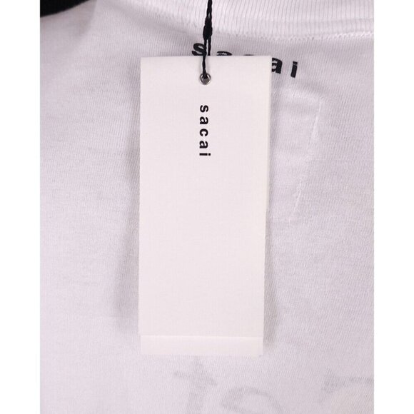 Sacai Get Lifted Long Sleeve T-Shirt 3 L Mens White Logo New RARE - Picture 8 of 13